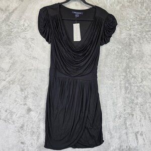 French Connection Dress Womens 6 Delicious Drape Cowl Neck Short Sleeve Ruched
